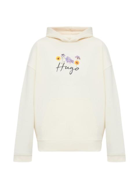HUGO floral-print hoodie