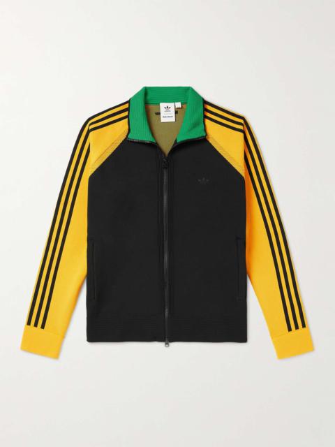 adidas + Wales Bonner Two-Tone Knitted Zip-Up Track Jacket
