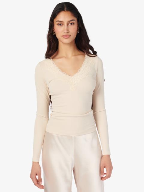 CAMI NYC ROONEY RIB KNIT TOP BONE