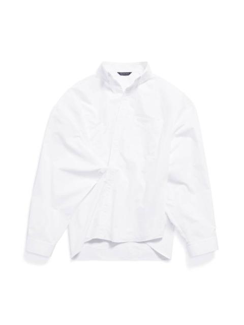 BALENCIAGA Women's Balenciaga Wrap Shirt Large Fit in White