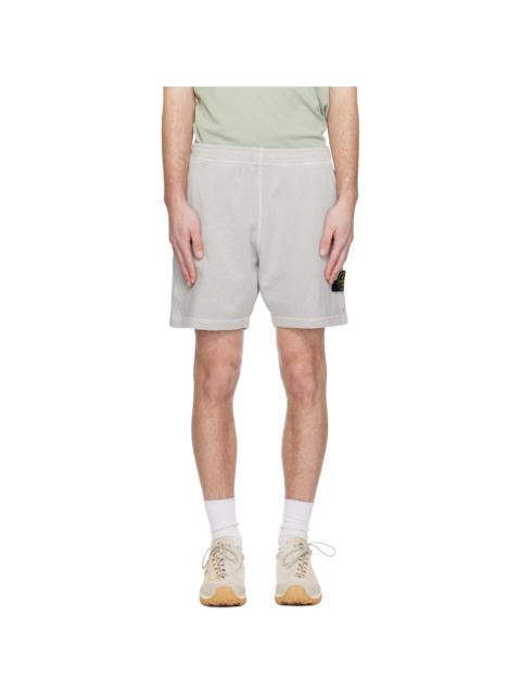 Stone Island Gray 6200014 Malfilé Fleece Old Effect Shorts
