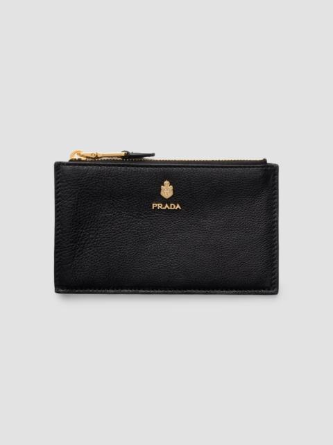 Prada Women's Leather Card Holder - Black
