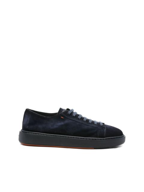 Santoni suede lace-up sneakers