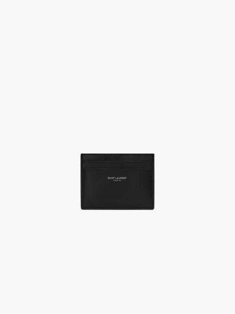SAINT LAURENT SAINT LAURENT PARIS CREDIT CARD CASE IN SMOOTH LEATHER