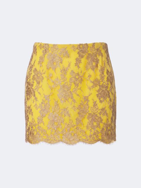 SAINT LAURENT Floral lace miniskirt