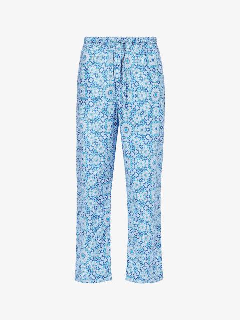 Ledbury patterned cotton-poplin pyjama bottoms