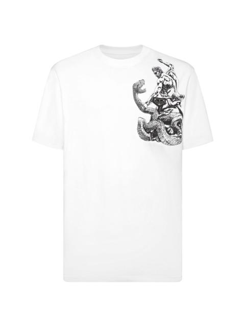 Tattoo-print cotton T-shirt