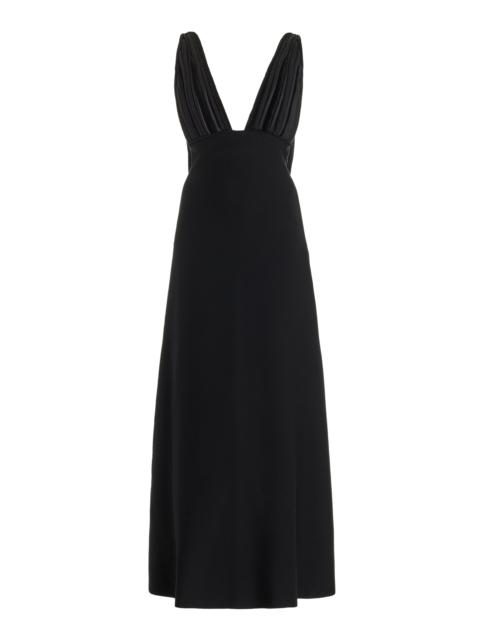 Renato Knit Dress in Black Merino Wool with Finge