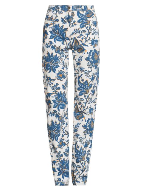 Etro Women's Floral Straight-Leg Mid-Rise Jeans - Stampa Bianco