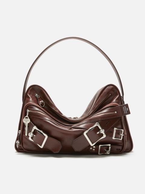 Acne Studios Camero Camera bag with buckles - Cognac brown