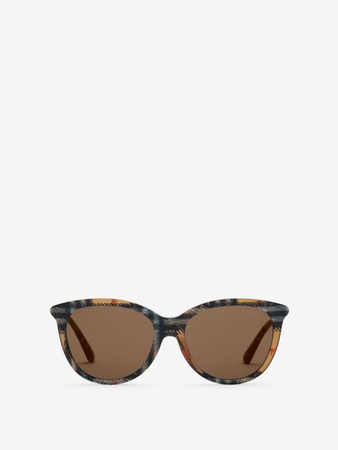 Tubular Check Round Sunglasses