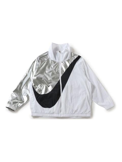 Nike (WMNS) Nike Swoosh Jacket Woven Cb Gel Large Multicolor Splicing White CQ8023-101
