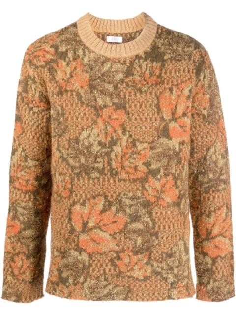 autumn leaves print jumper