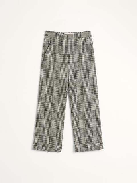 WOOL PANTS WITH TURN-UPS WITH CHECK PATTERN ON HOUNDSTOOTH