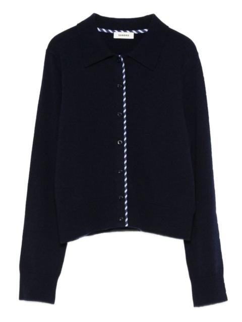 Sandro striped-detail cardigan