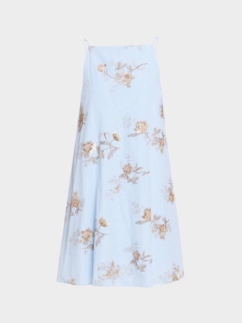 AKNVAS D'Orsay Embellished Poplin Dress