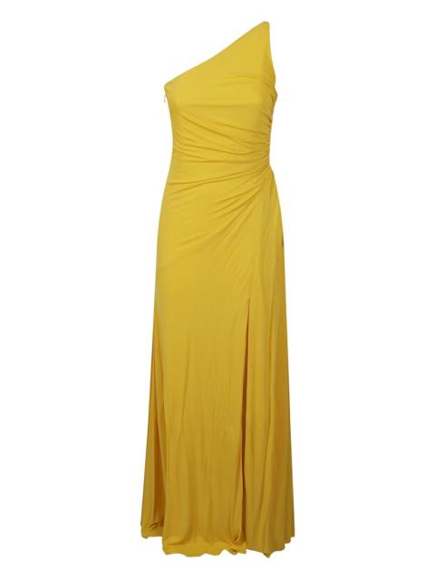 Alexander McQueen one-shoulder slit midi dress