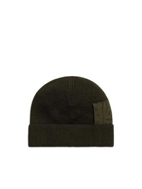 C.P. Company ribbed square-patch beanie hat
