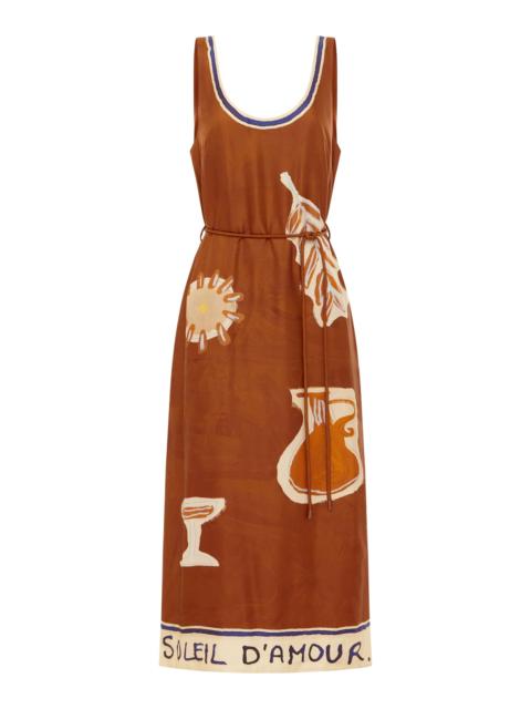 ALÉMAIS Soleil D'Amour Silk Midi Dress