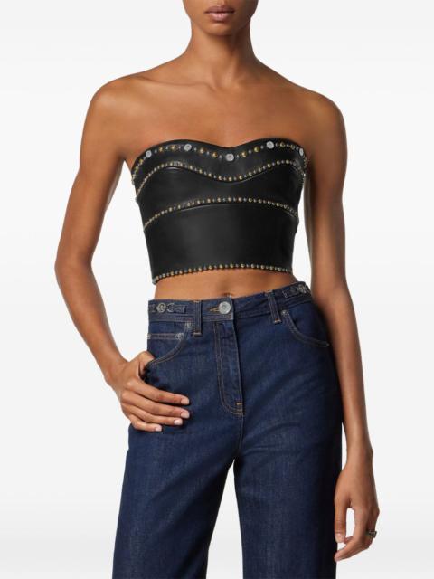 VERSACE studded leather top