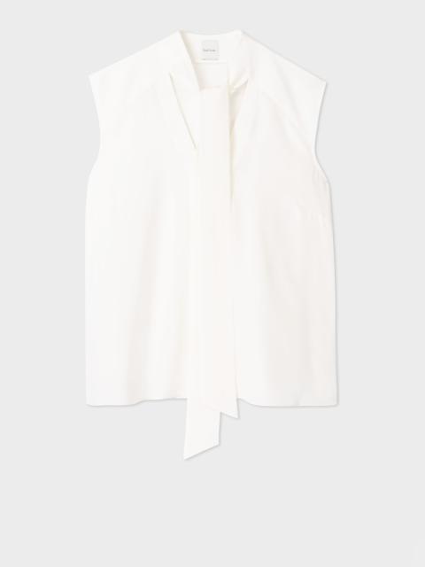 Paul Smith Ivory Tie Neck Blouse