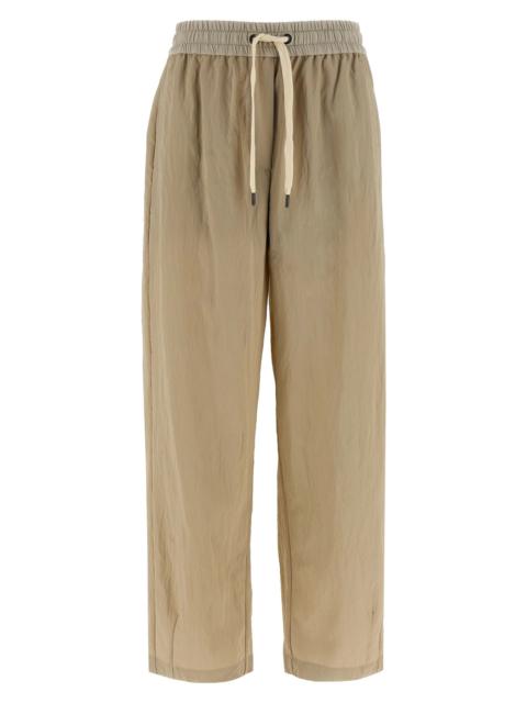 Brunello Cucinelli COMFORT COTTON AND SILK WIDE PANTSS