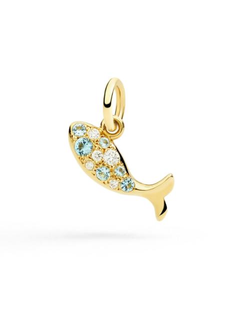 DoDo YELLOW GOLD FISH CHARM, TOPAZES & DIAMONDS