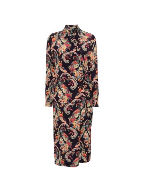 paisley-print midi dress