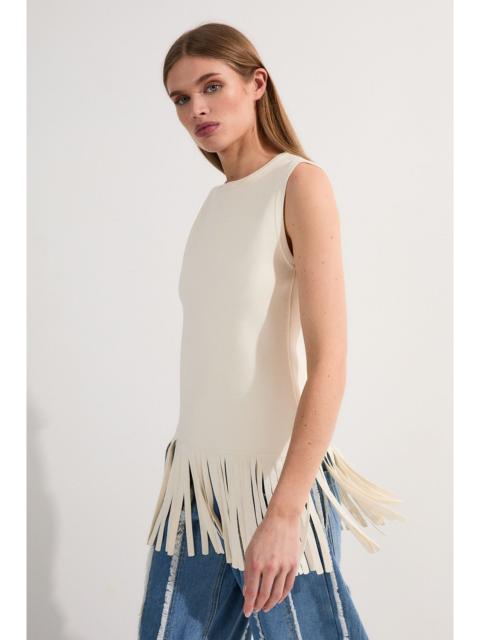 KAREN MILLEN Tassel Knitted Top