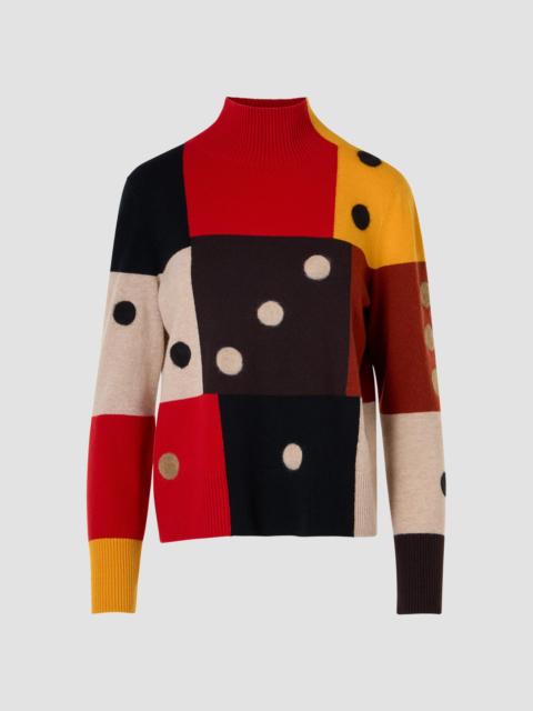 AKRIS Women's Dice Intarsia Colorblock Wool-Cashmere Sweater - Multicolor