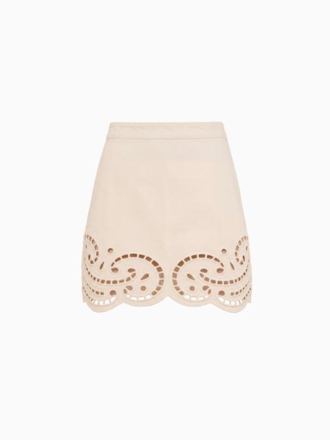ULLA JOHNSON The Cadiz Eyelet Denim Skirt