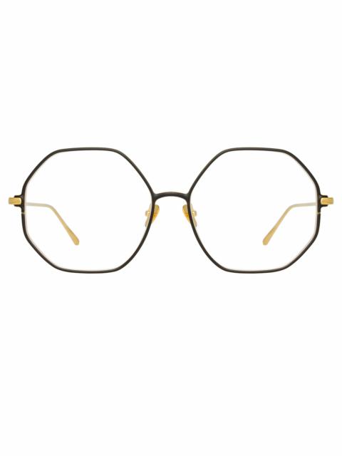 LEIF OVERSIZED OPTICAL FRAME IN YELLOW GOLD AND BLACK