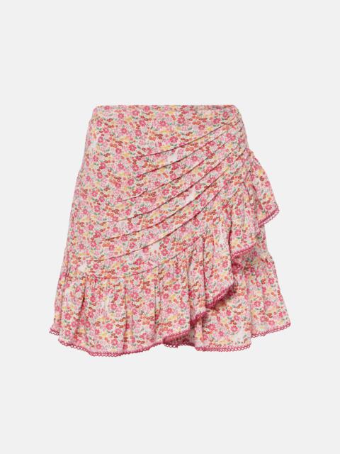 Mabelle floral shirred miniskirt