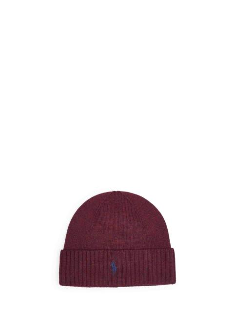 Polo Ralph Lauren Burgundy wool Pony beanie