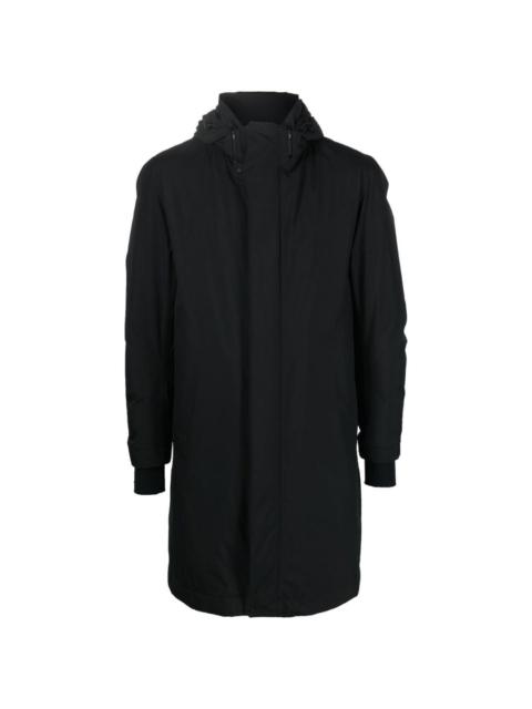 hooded longline padded coat