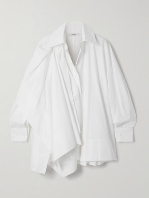 Givenchy Bow-detailed Draped Cotton-poplin Shirt