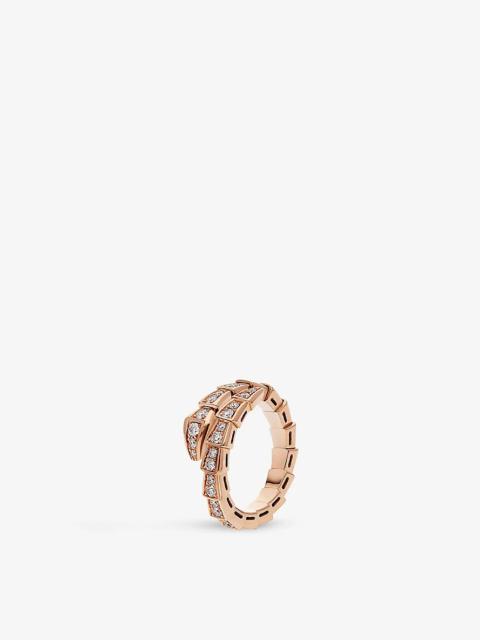 Serpenti Viper 18ct rose-gold and 0.73ct brilliant-cut diamond ring