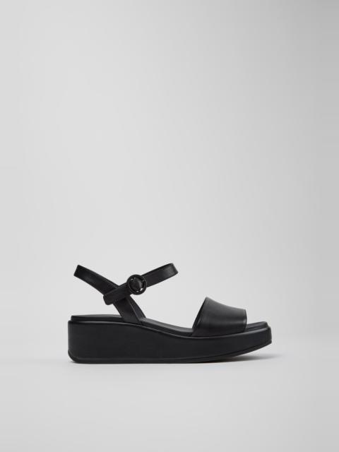 CAMPER Misia Black Leather Sandals for Women.