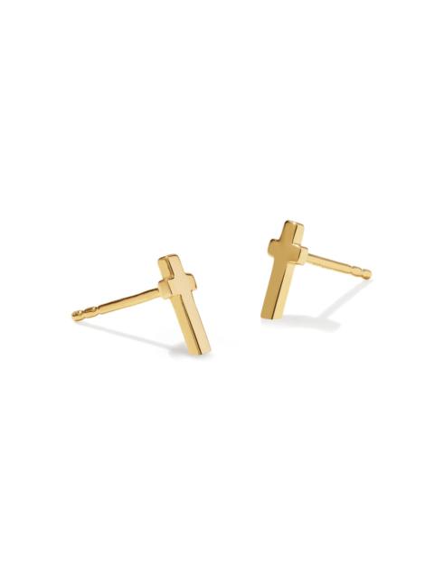 KENDRA SCOTT Cross 18k Gold Vermeil Stud Earrings