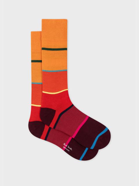 Paul Smith Orange Cotton-Blend Stripe Socks