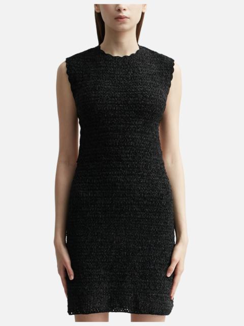 GANNI VELVET CROCHET OPEN BACK MINI DRESS