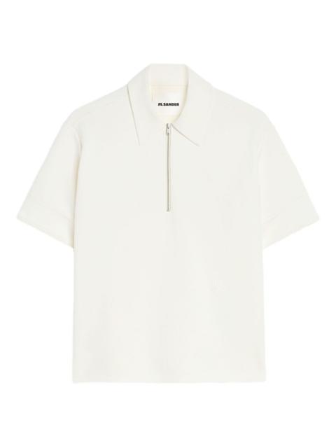 Jil Sander embroidered-logo zip polo shirt
