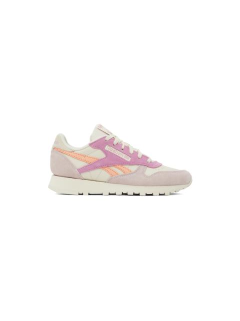 Off-White & Pink Classic Leather Sneakers