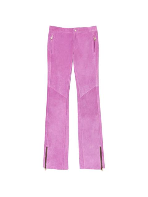 PUCCI zip-cuff suede flared trousers