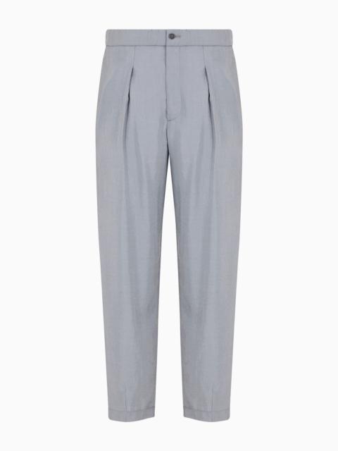 GIORGIO ARMANI One-dart trousers in a silk-blend twill