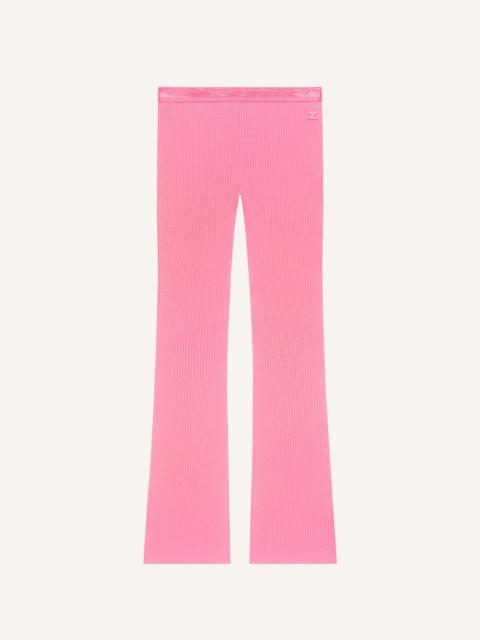 courrèges VINYL AND KNIT FLARE PANTS