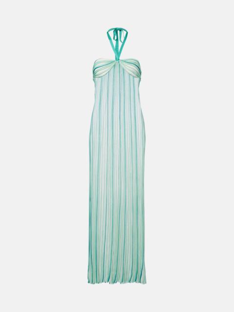 Missoni Striped halterneck maxi dress
