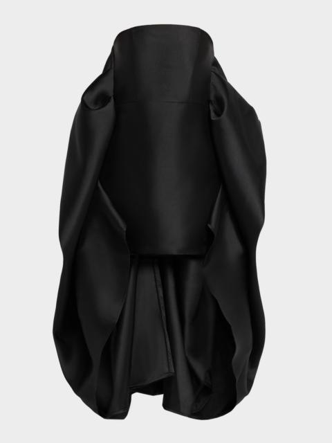 MARQUES’ALMEIDA Strapless Mikado Dress with Draped Back