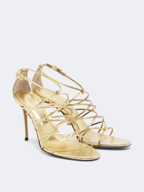 MACH & MACH Daisy embellished leather sandals