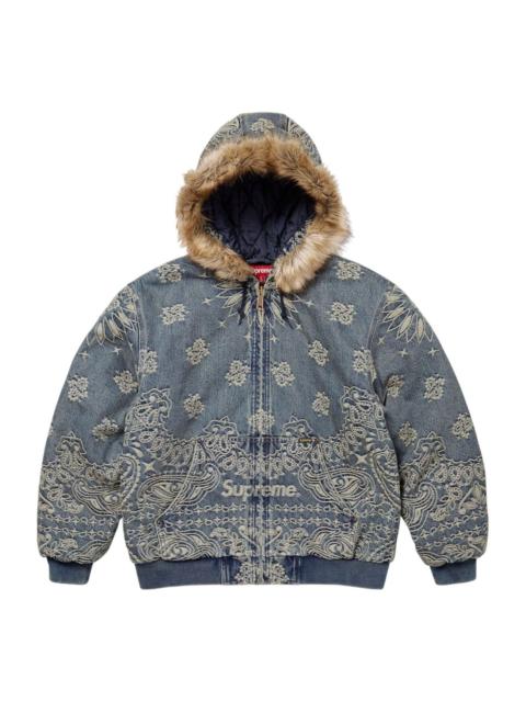 Supreme Supreme Bandana Jacquard Denim Hooded Work Jacket 'Blue' SS25J42-BLUE